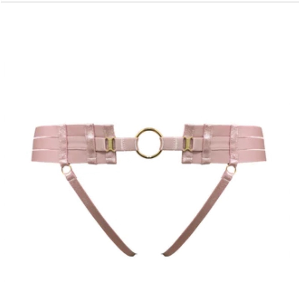 Bordelle Amaya Ouvert Strap Brief, Rose. NWT. L.